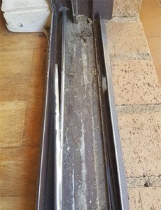 sliding door track damaged